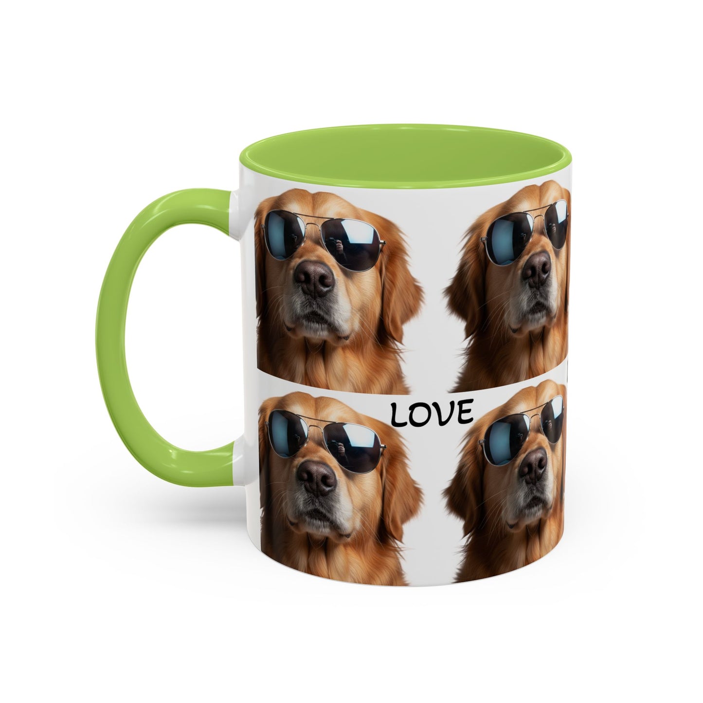 Cool golden retriever coffee mug, Love sunglasses dog accent mug, funny dog coffee mug, cool Sunglasses dog gift for dog lovers
