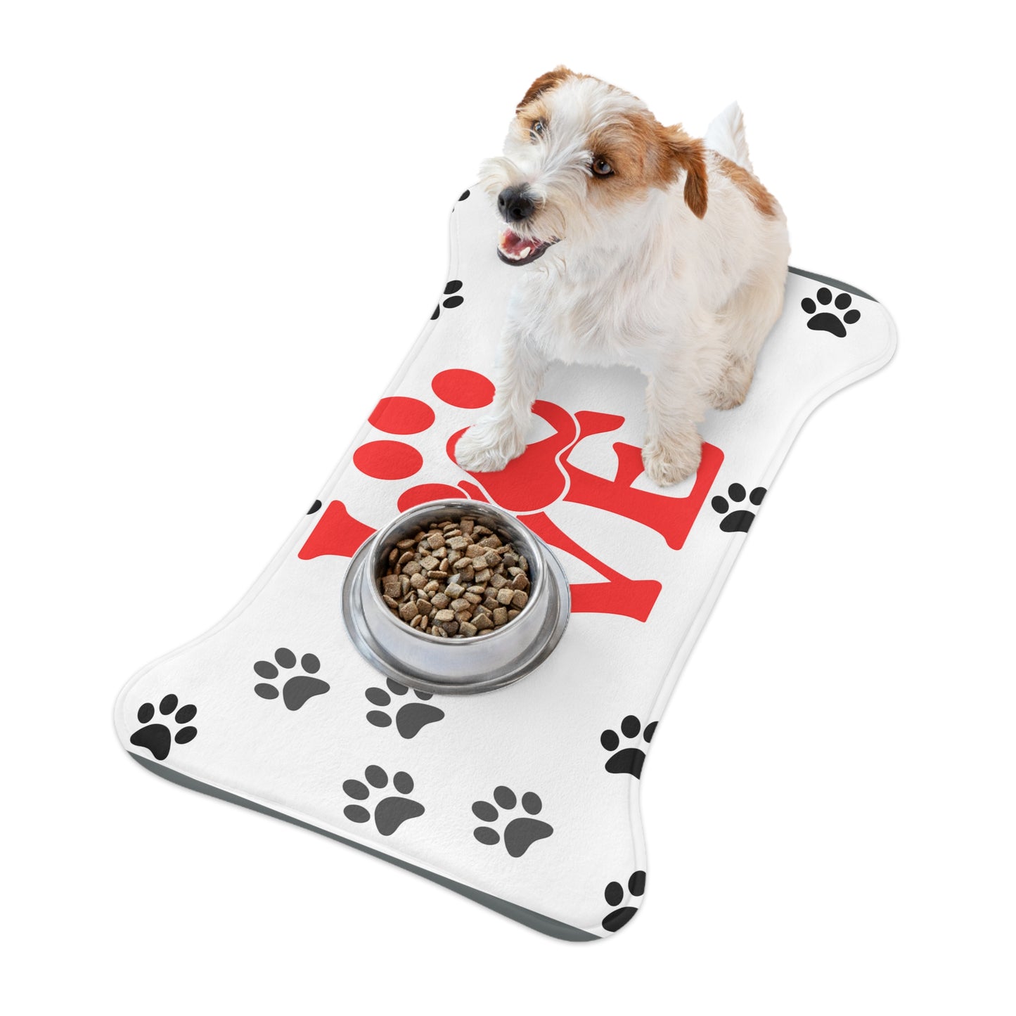 Cute Pet Feeding Mats - Love Paws Design, Dog Feeding Station, Cat Food Mat, Animal Lover Gift, Pet Accessories