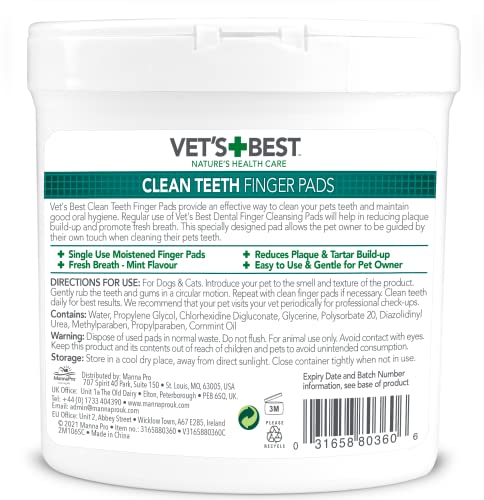 Toallitas de limpieza de Dientes Naturales para Perros 50 Unidades 160 g