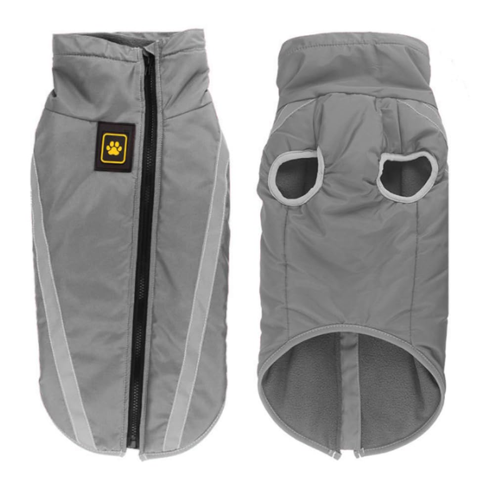 Abrigo para Perros de Invierno Chaqueta Impermeable Ropa a Prueba de Viento con Forro Polar y Orificio para Arnés, Chaleco Cálido Duradero para Perro Pequeños Medianos Grandes y Mascotas - Creapet Studio