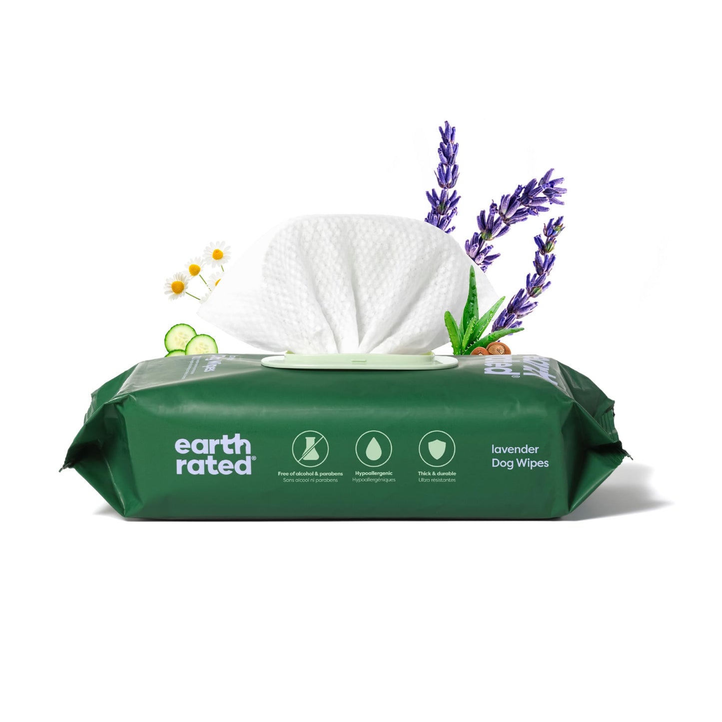 Toallitas hipoalergénicas para Perros, para Limpiar y Eliminar olores de Patas, Cuerpo y Trasero, Cachorros y Perros Adultos, Aroma a Lavanda, 100 Unidades - Creapet Studio