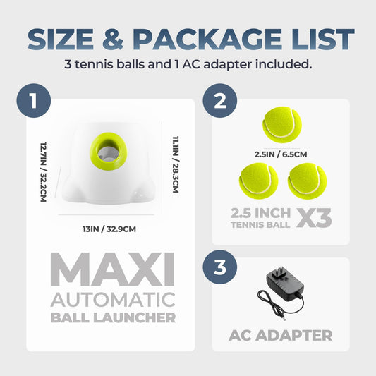 Lanzador Automático de Bolas Interactivo para Perros, máquina de Lanzamiento de Pelotas de Tenis para Perros Grandes, Incluye 3 Bolas (Hyper Fetch Maxi) - Creapet Studio