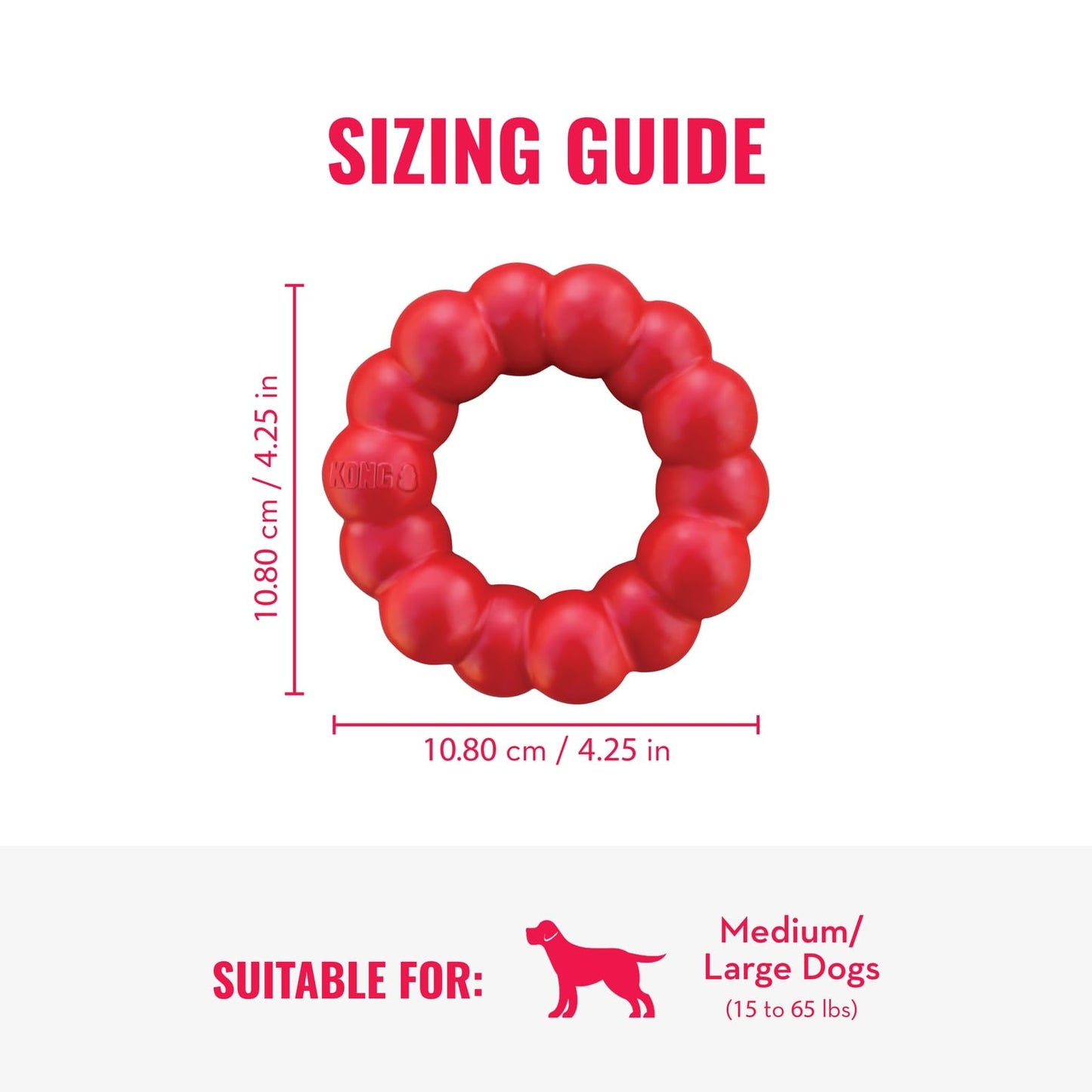 KONG Ring Anillo Rojo juguete masticable para Perros