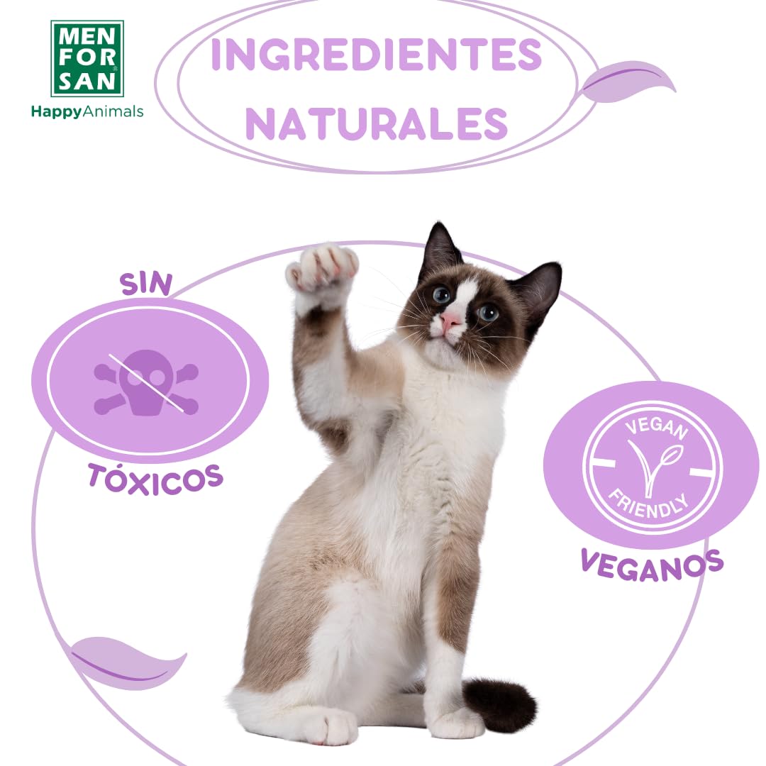 MENFORSAN Collar Antiparasitos Para Gatos Con Ingredientes Naturales Margosa, Geraniol Y Lavandino, Cítrica, Amarillo, 30 cm - Creapet Studio