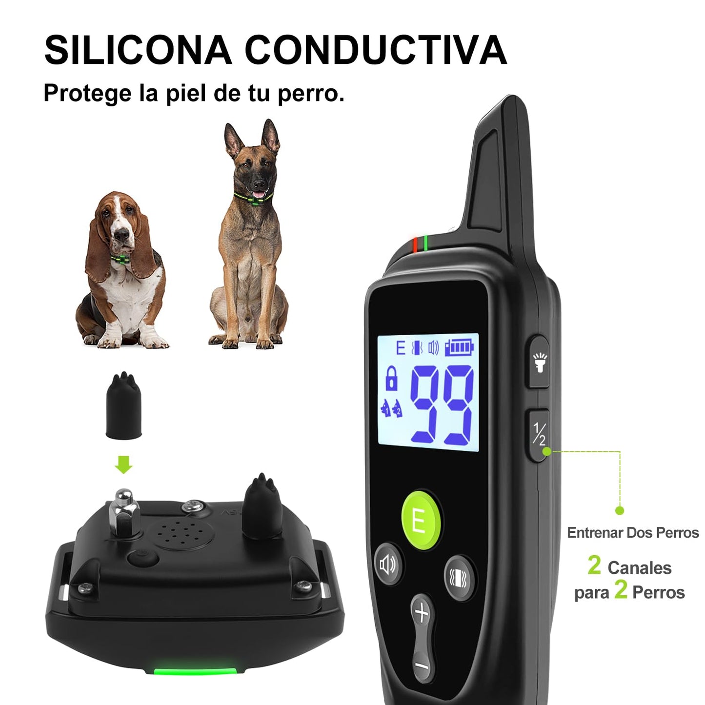 Collar de Adiestramiento para Perros con Control Remoto 1000 m – 3 Modos, Bloqueo de Seguridad, para Perros Pequeños, Medianos y Grandes - Creapet Studio