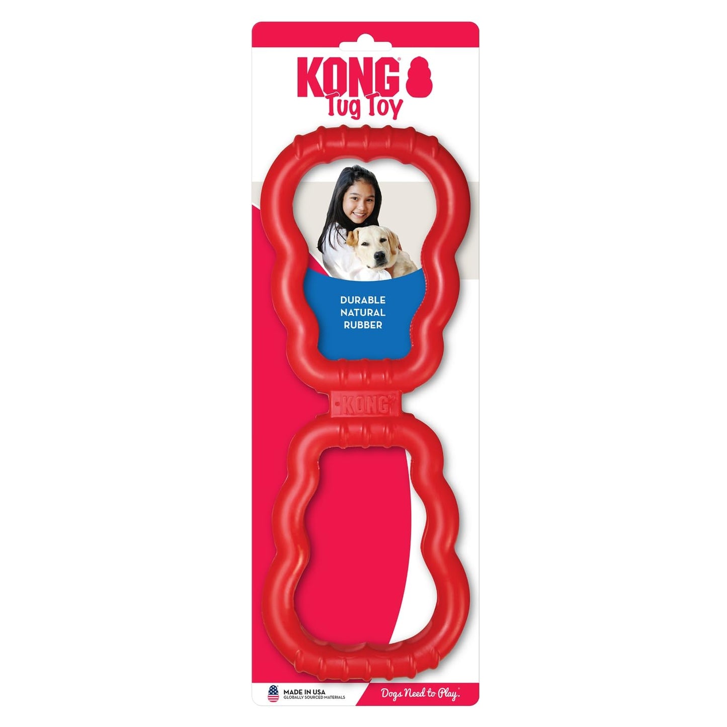 KONG Tug Toy Juguete de Caucho Natural para Perros