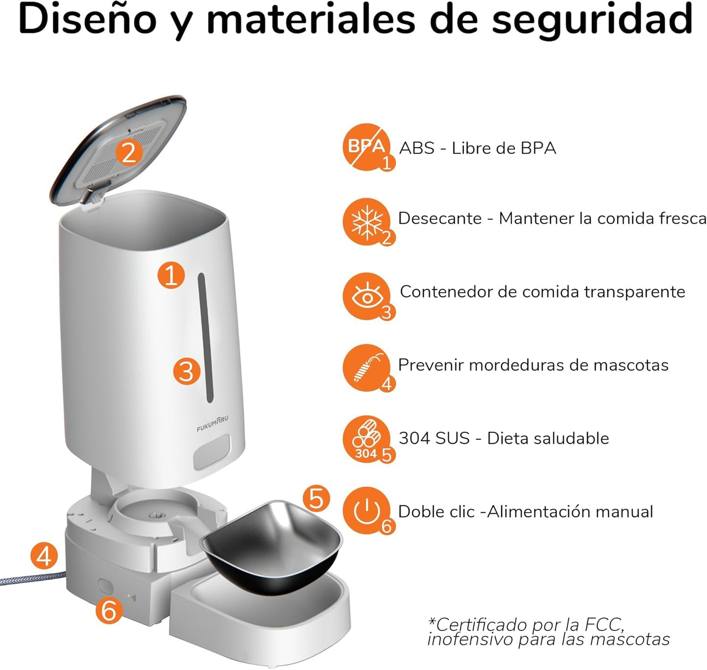 Comedero Gato Automatico WiFi, 4L Dispensador Comida para Perro/Gato con Dos Cuencos, Programa Personalizado de Alimentación Automática, Funcionamiento por Pilas y cableado eléctrico, Blanco - Creapet Studio