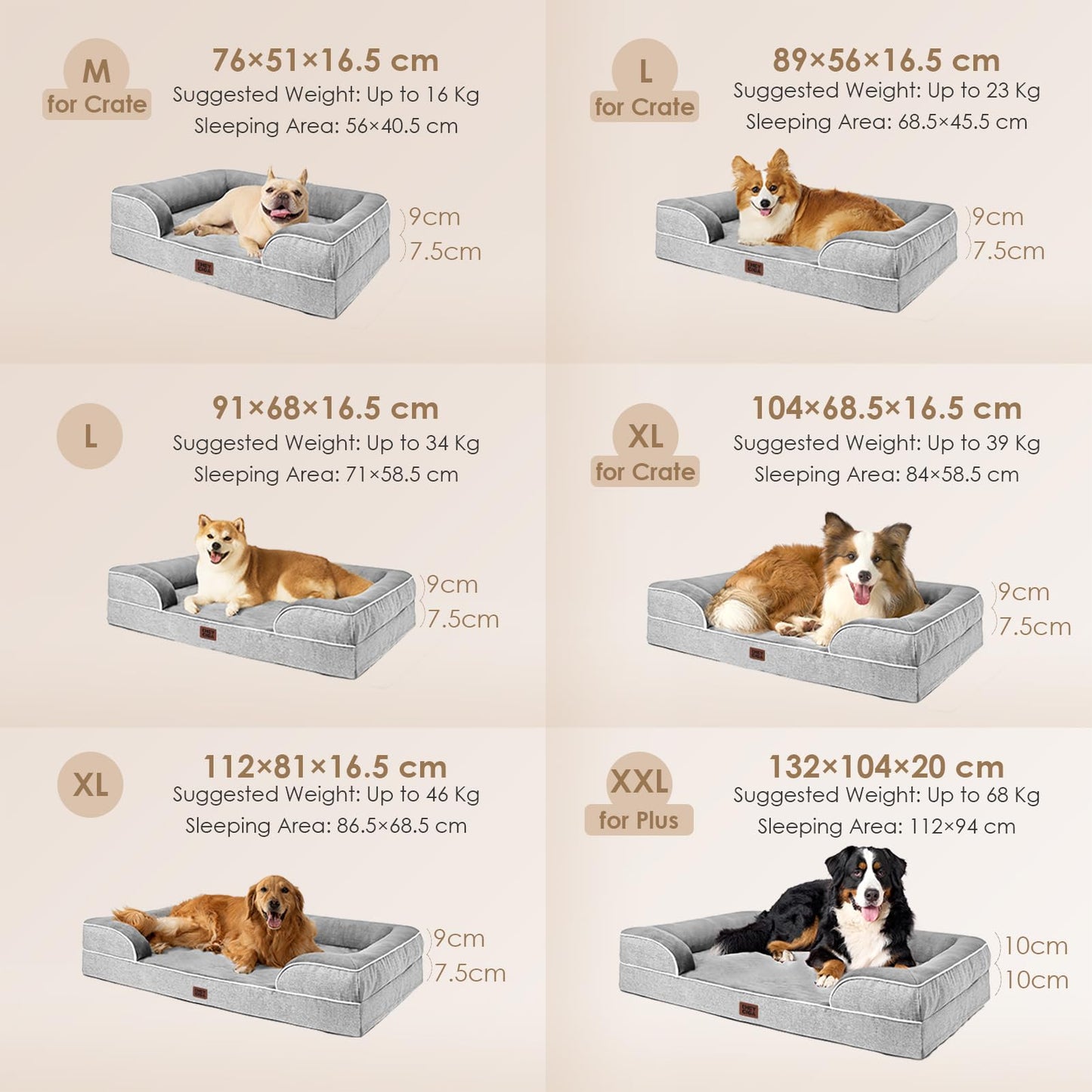 Cama ortopédica extra grande para perros (112x81x16 cm), ideal para razas grandes o gigantes. Fabricada con espuma viscoelástica para máximo confort y alivio articular. - Creapet Studio