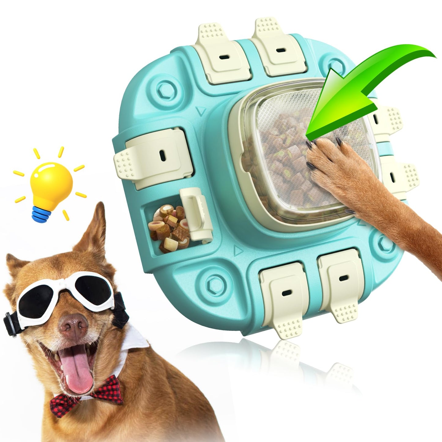 Juguete Inteligente para Perros, Dispensador Interactivo de Golosinas a 2 Niveles para Entrenamiento y Entretenimiento, Diseño Antivuelco, Fomenta una Alimentación Saludable y Reduce el Aburri - Creapet Studio