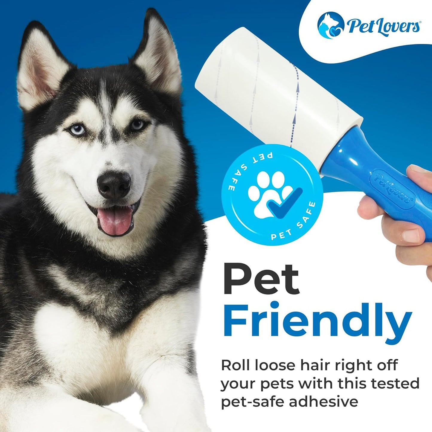 PetLovers Rollo Extra de Pelusa Adhesiva Conjunto de megavalor 450 Hojas para depilación de Mascotas removedor de Pelusa para Perros y Gatos Paquete de 5 - Creapet Studio