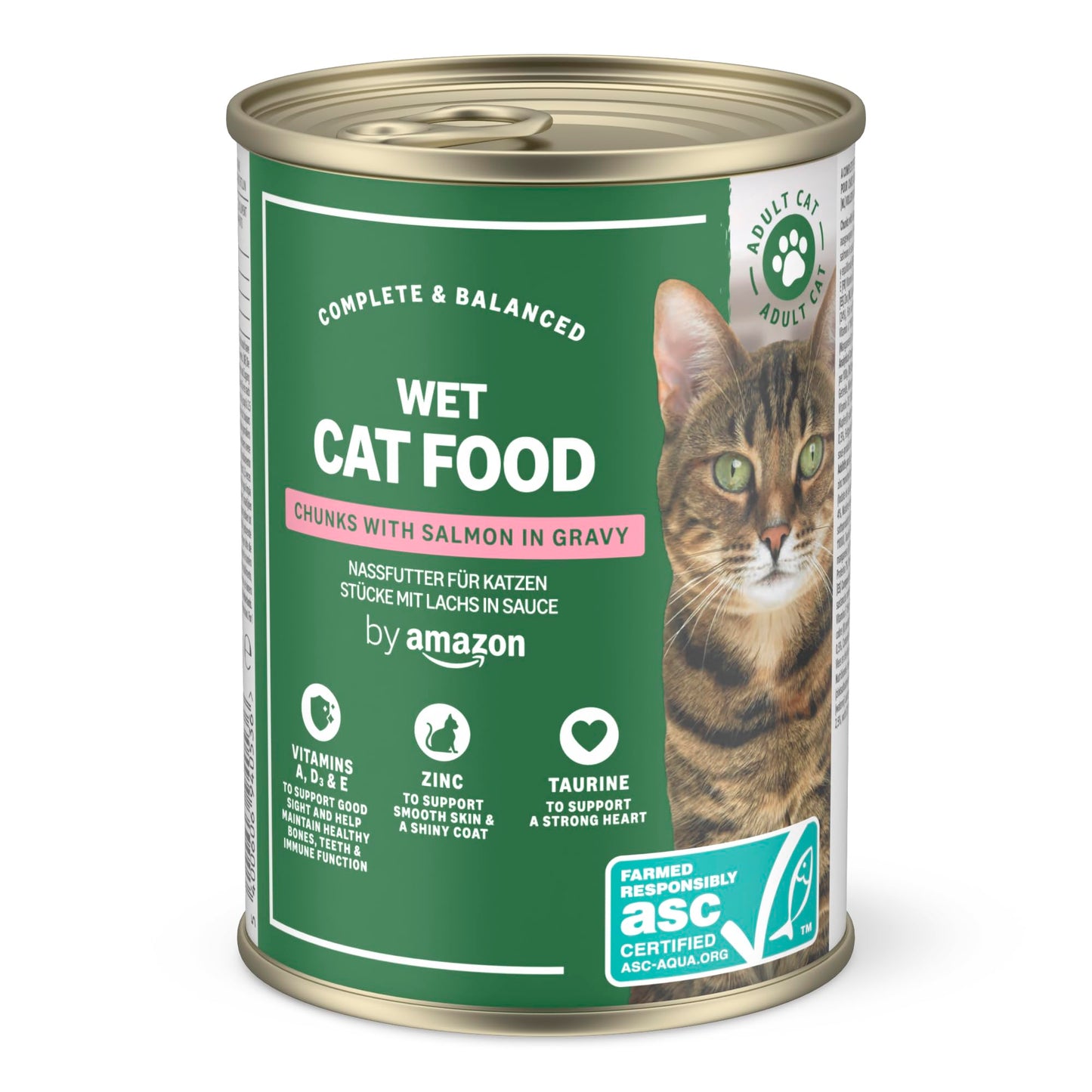 Comida húmeda para Gatos, trozos de salmón ASC en Salsa, 12 x 415 g - Creapet Studio