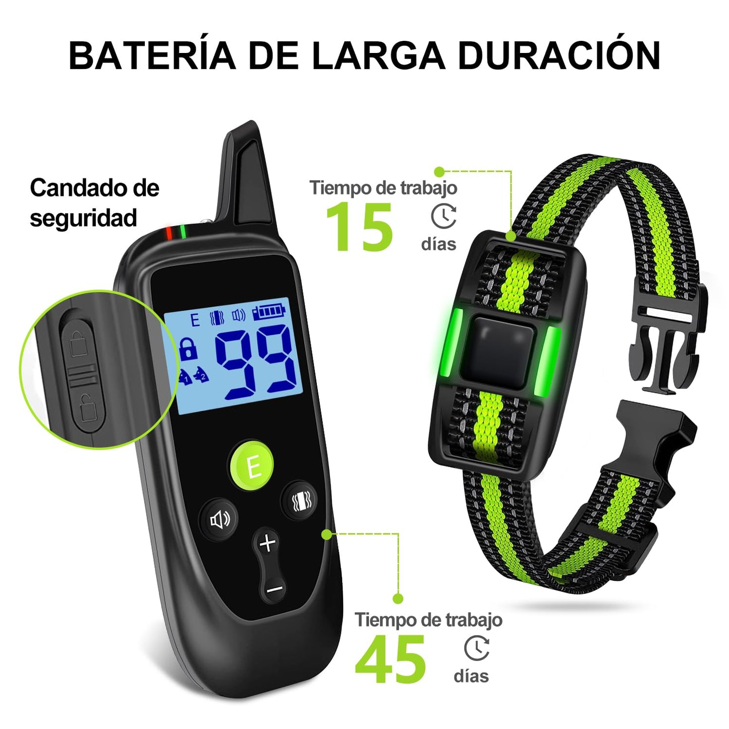Collar de Adiestramiento para Perros con Control Remoto 1000 m – 3 Modos, Bloqueo de Seguridad, para Perros Pequeños, Medianos y Grandes - Creapet Studio