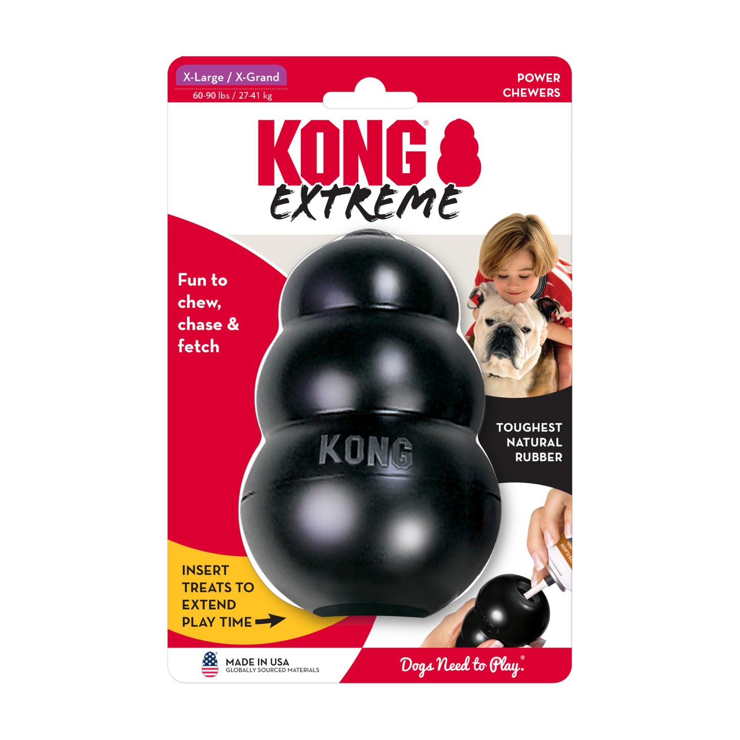 KONG Extreme negro Juguete para Buscar y Masticar