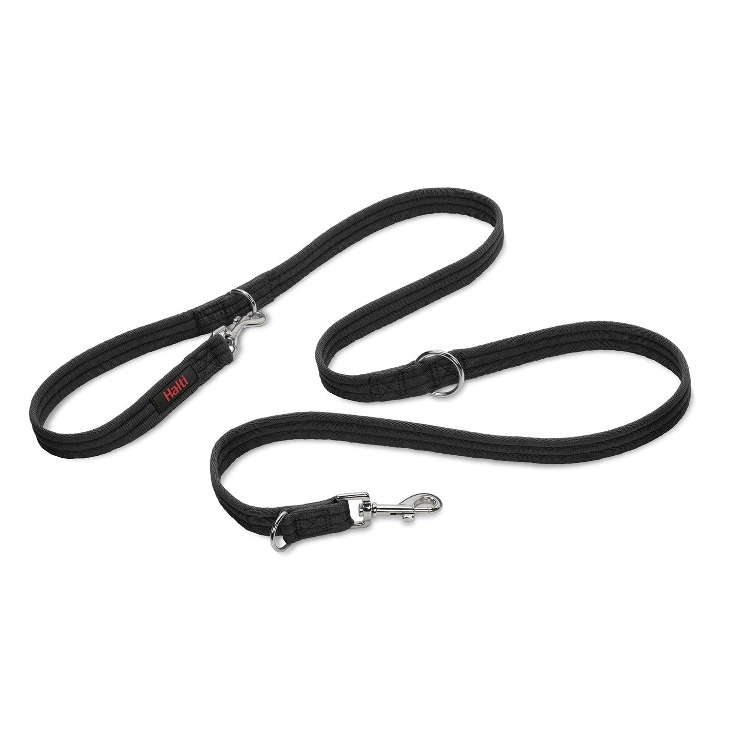 Correa de adiestramiento - Correa multifunción con doble enganche, ideal para antitirones Entrenamiento canino. Cómoda de sostener. Apta para perros medianos y grandes (Talla L, Negro) - Creapet Studio