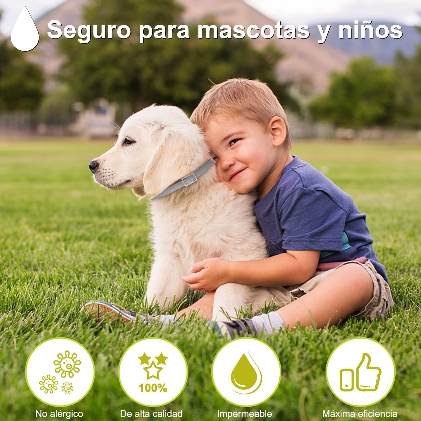 Collar contra Pulgas y Garrapatas para Perros y Gatos Control Antipulgas 8 Meses de Protección Collar Antipulgas para Perros de 63,5 cm - Creapet Studio