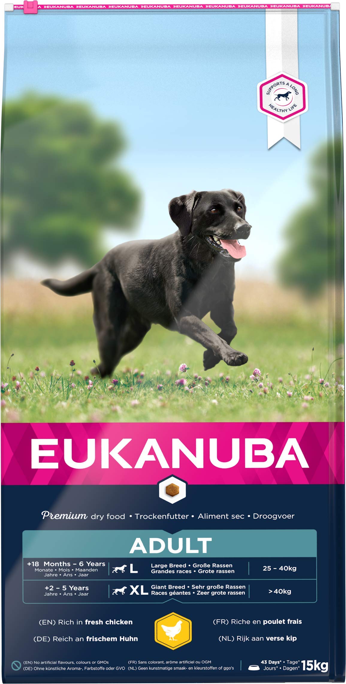 Pienso Eukanuba Alimento seco para perros adultos de razas grandes con pollo 15 kg - Creapet Studio