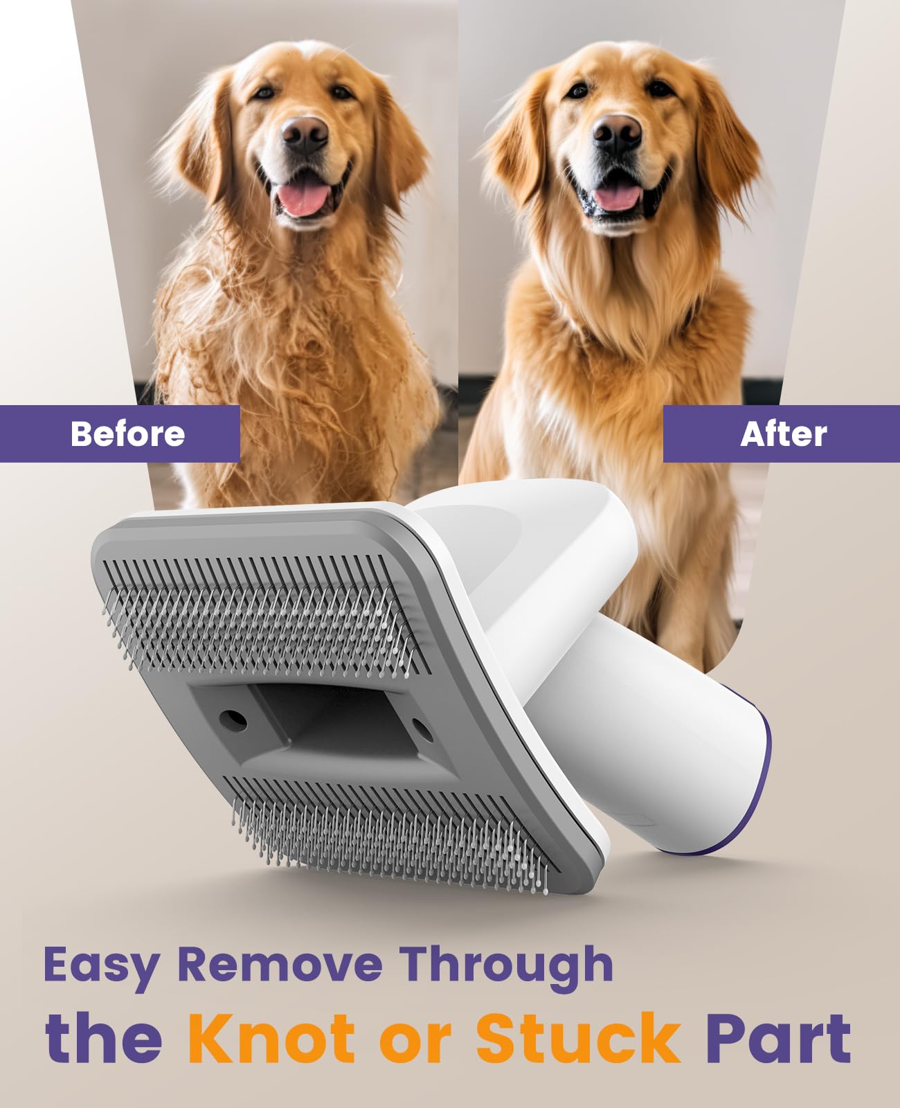 Aspiradora pelos de perros y gatos doméstico con cepillo, Aspiradora para pelos de Perro con un botón, Aspiradora pelos Mascotas con 4 Cepillos - Creapet Studio