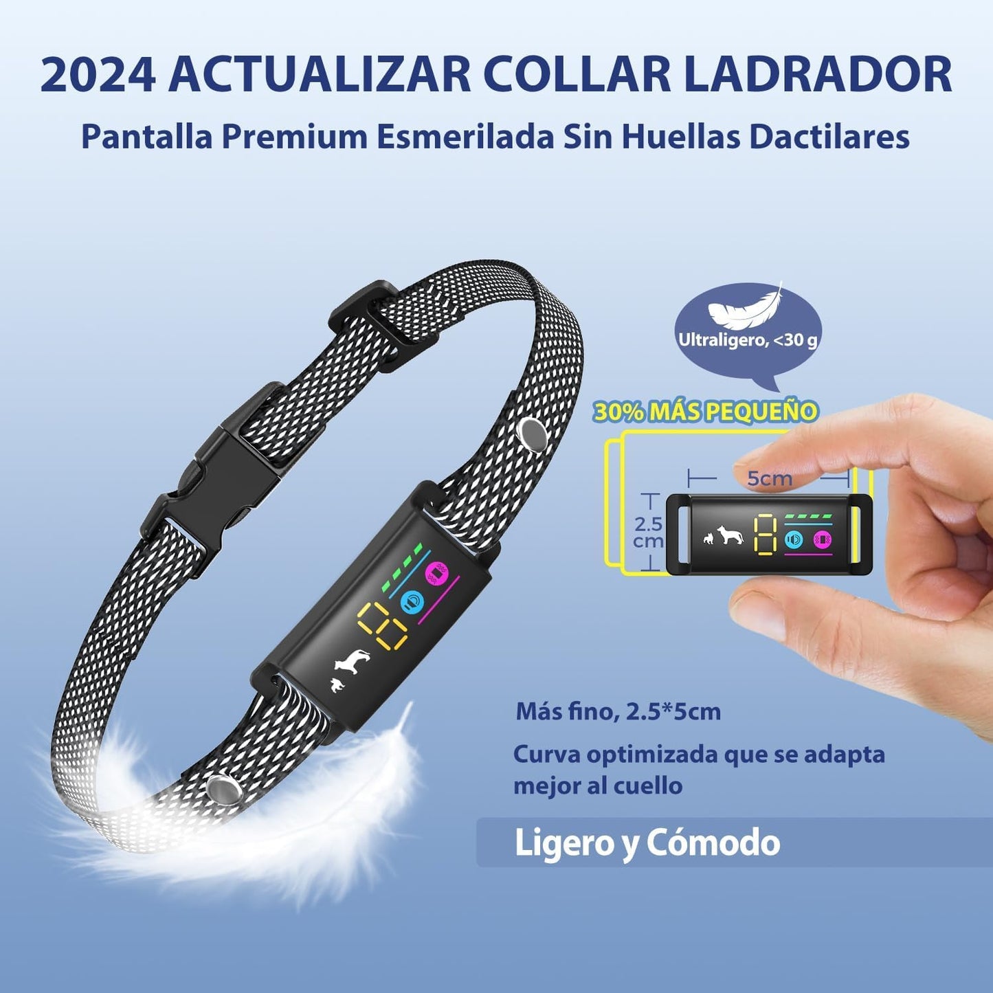 Collar Antiladridos Resistente al Agua LOSLAI – IP67, Pitido y Vibración, Ajustable con 5 Niveles de Sensibilidad, para Todo Tipo de Perros - Creapet Studio
