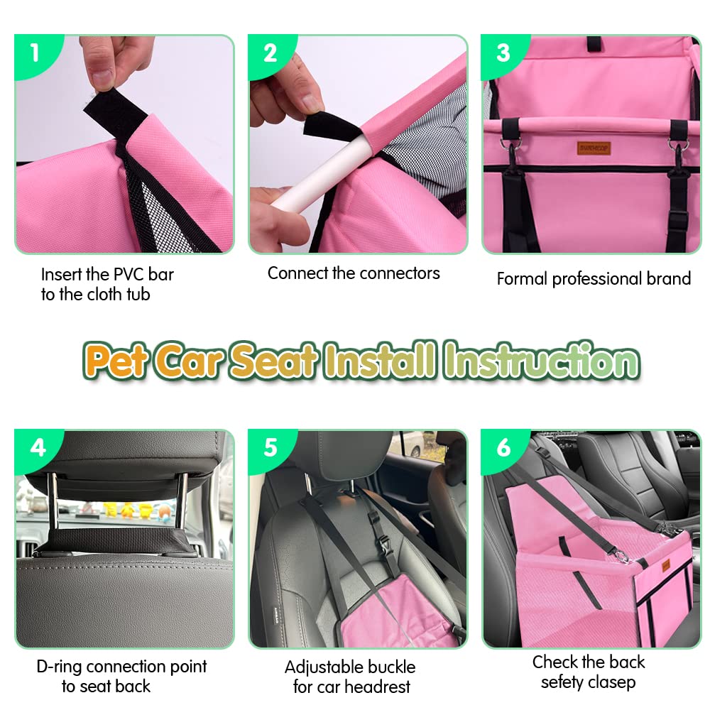 SWIHELP Protector de Asiento de Coche para Mascota, Asiento del Coche de Seguridad para Perros Gatos Lavable Viaje Bolsas y Otra Mascota Peque a con Cremallera Bolsillo - Creapet Studio