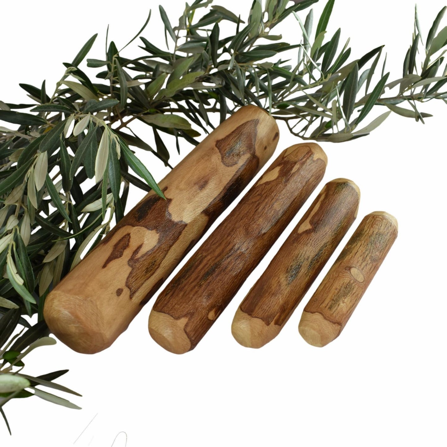 Mordedor natural de madera de olivo para perros grandes – Pack de 2