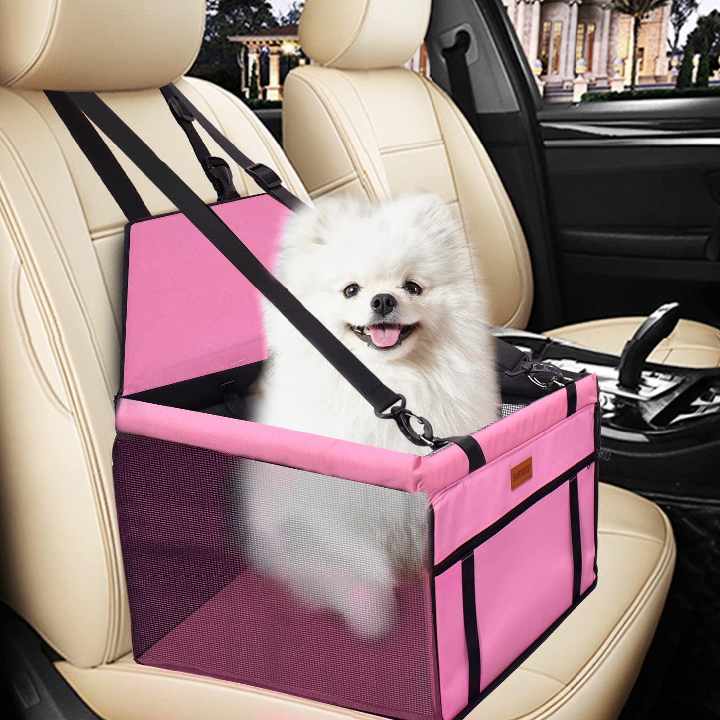 SWIHELP Protector de Asiento de Coche para Mascota, Asiento del Coche de Seguridad para Perros Gatos Lavable Viaje Bolsas y Otra Mascota Peque a con Cremallera Bolsillo - Creapet Studio