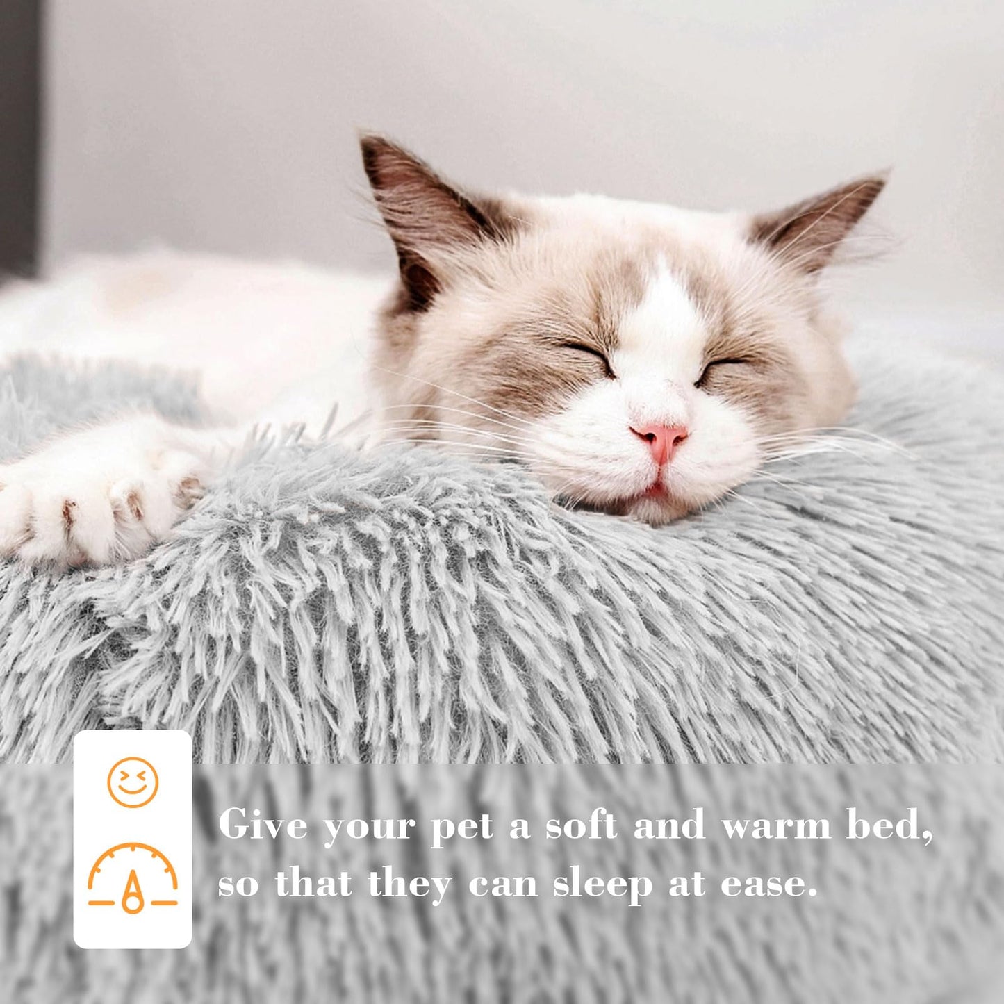 Baguuaray Cama para Perros 40CM Cama para Mascotas, Redonda Cama Gatos con Parte Inferior Antideslizante Adecuado Cálido Felpa Cama Cojin Invierno para Gatos y Perros Pequeños (S-Gris Claro) - Creapet Studio