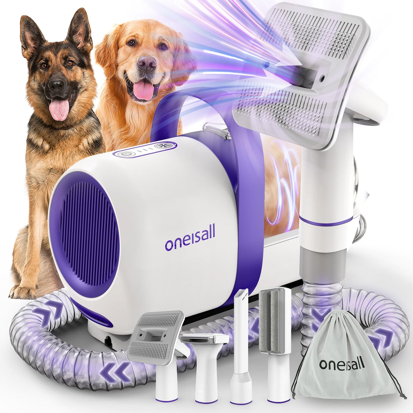 Aspirador pelos animal doméstico con cepillo para pelos de perro con un botón - Creapet Studio