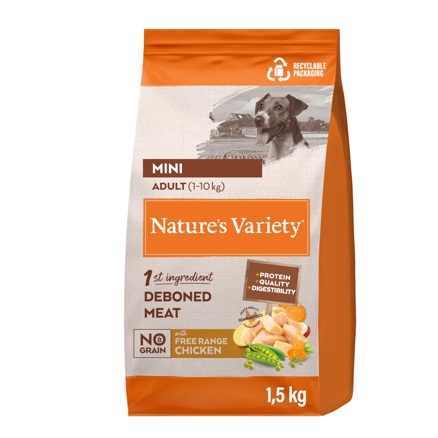 Comida para perros Nature's Variety No Grain Pienso para Perros Adultos con Mini con Pollo - Creapet Studio