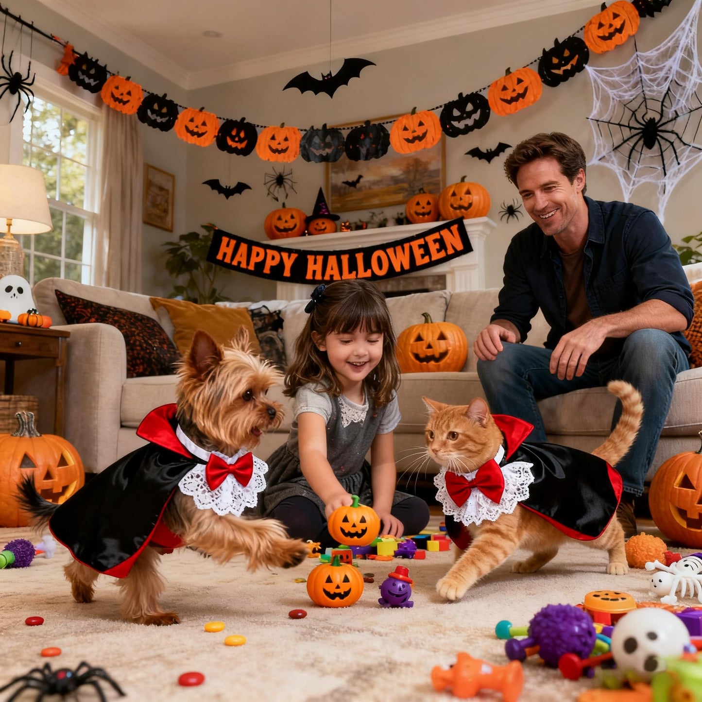 Capa de Vampiro para Perros y Gatos de Halloween