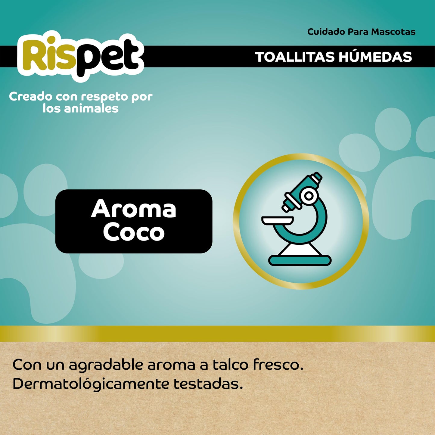 Toallitas Dermatológicamente Coco y queratina Perros y Gatos y Mascotas, 54 toallitas