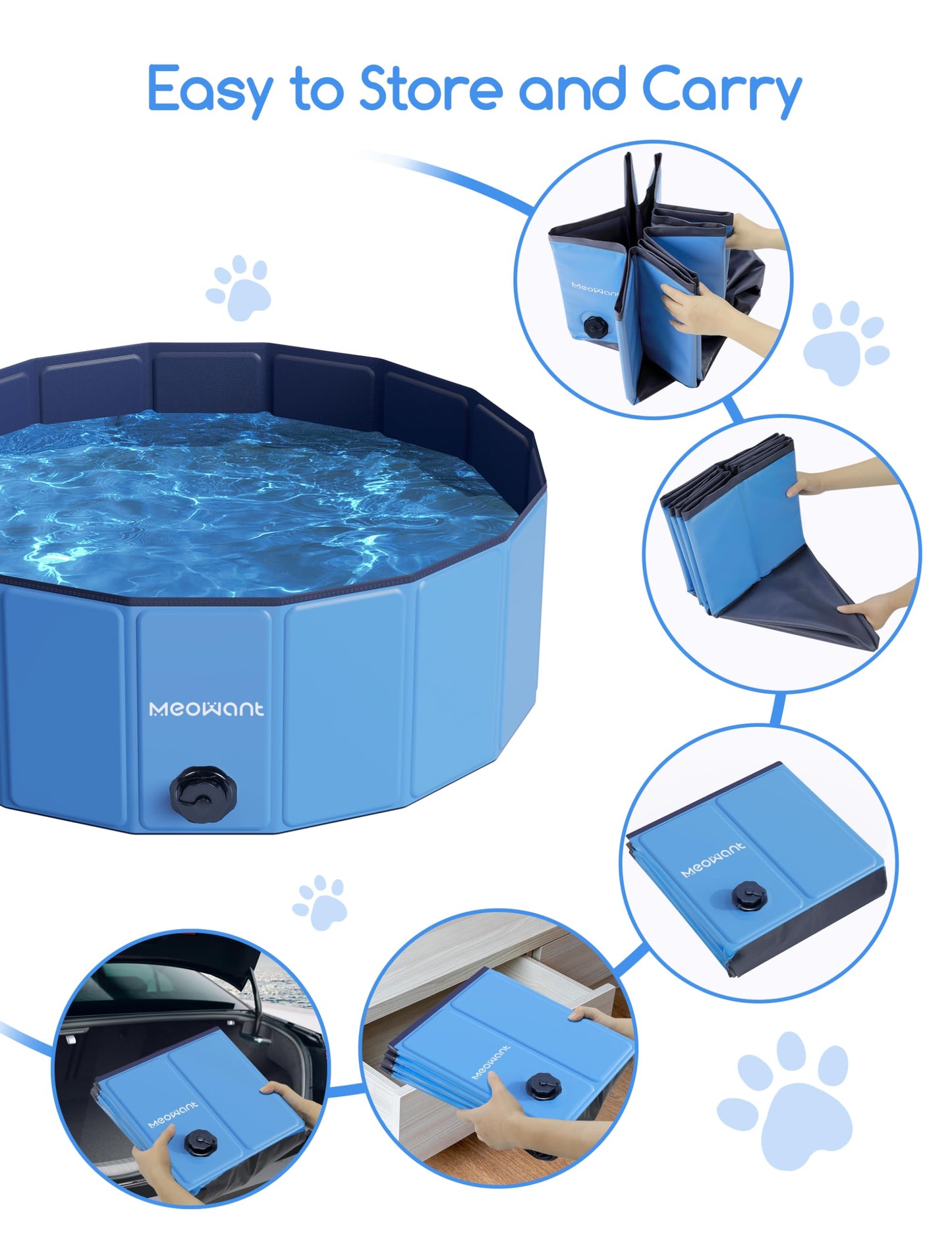 Piscina para Perros, Bañera Portátil Plegable para Mascotas, Piscina Perros Grandes, Materiales Mejorados para una Mayor Durabilidad 3XL (200×30cm - Creapet Studio