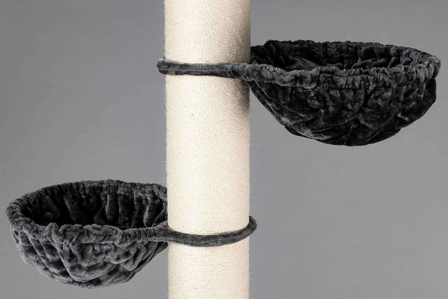 Árbol rascador para Gatos Grandes - Maine Coon Tower Plus - 235 a 255 cm de Altura - con Postes de sisal Extra Gruesos de 20 cm - Gris Oscuro - Creapet Studio