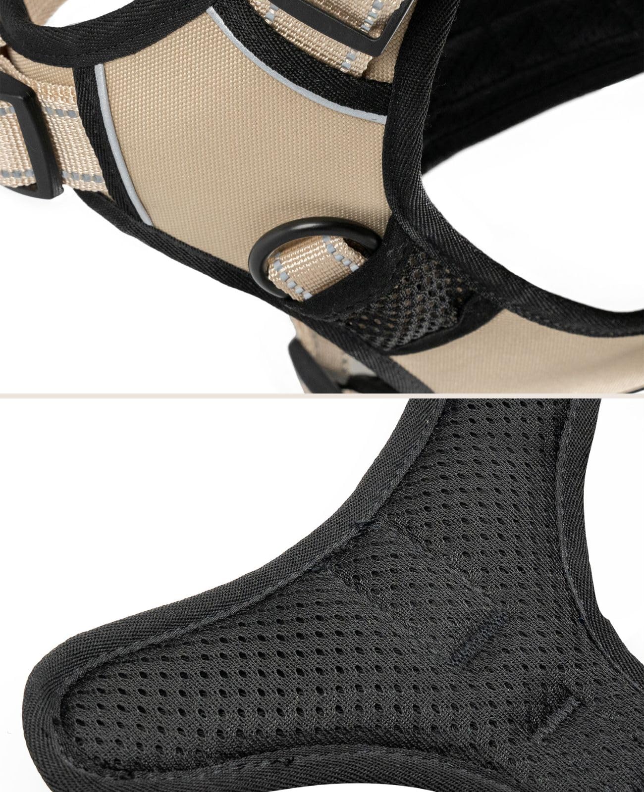 Arnés de Seguridad para Perros lionto – Reflectante, Antitirones y Ajustable, Talla S, Beige - Creapet Studio