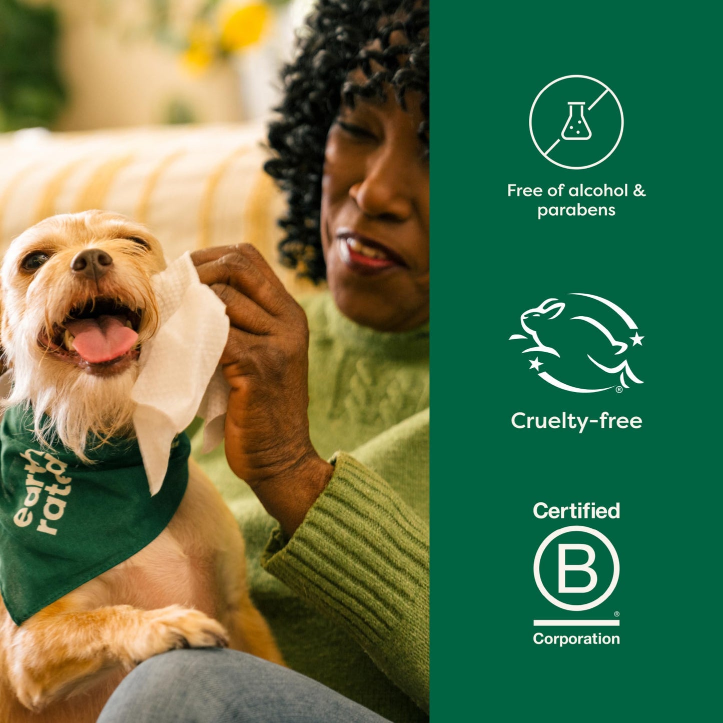 Toallitas hipoalergénicas para Perros, para Limpiar y Eliminar olores de Patas, Cuerpo y Trasero, Cachorros y Perros Adultos, Aroma a Lavanda, 100 Unidades - Creapet Studio
