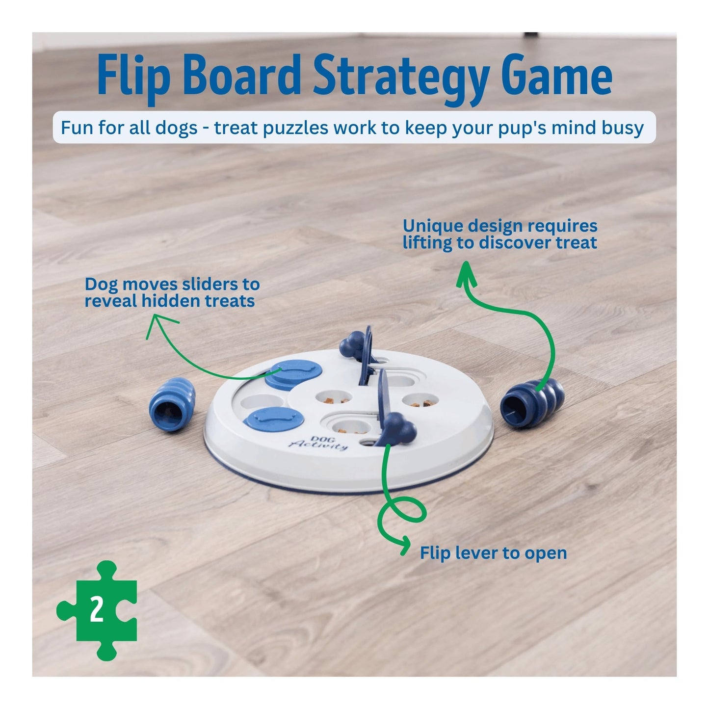 Juguetes inteligente para perros con actividades,Juego de estrategia Dog Activity con tapa abatible, para todos los tamaños de razas, ø 23 cm» - 32026 - Creapet Studio