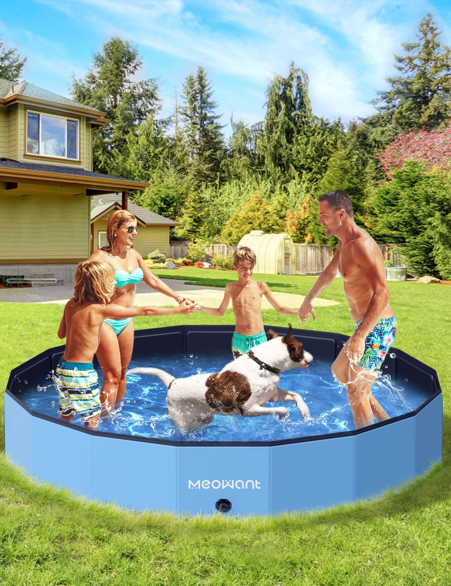 Piscina para Perros, Bañera Portátil Plegable para Mascotas, Piscina Perros Grandes, Materiales Mejorados para una Mayor Durabilidad 3XL (200×30cm - Creapet Studio