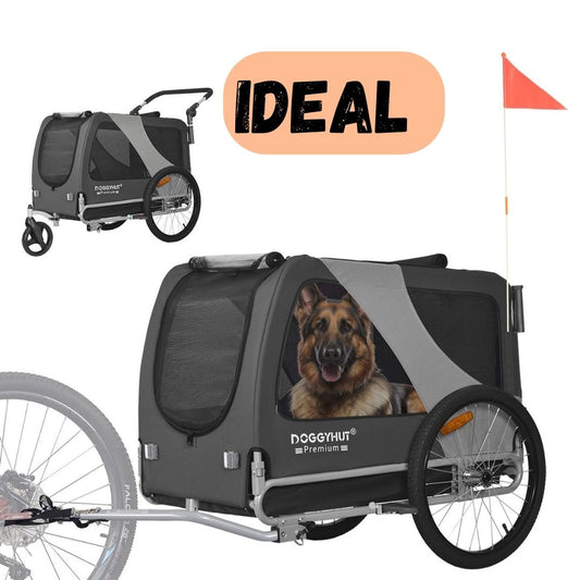 Remolque de bicicleta para perros XL hasta 45 kg - Creapet Studio
