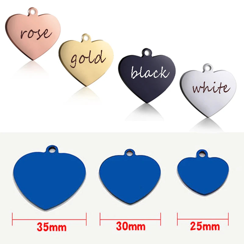 Placa de identificación para gatos y perros personalizada con forma de corazón - Creapet Studio