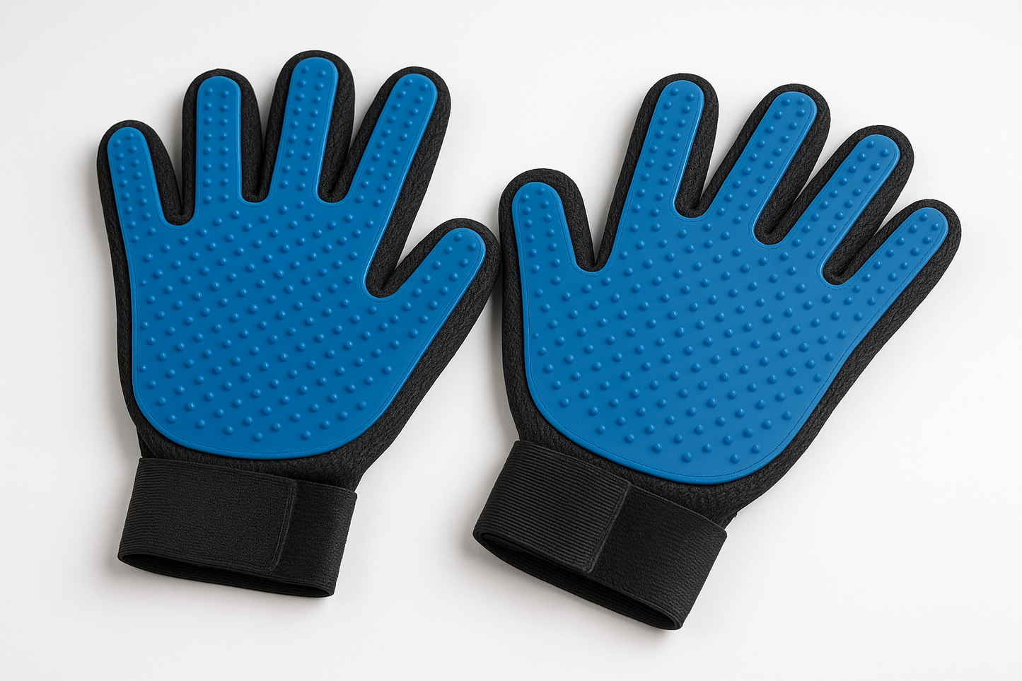 quantes de mano color azul de silicona y negro para perros