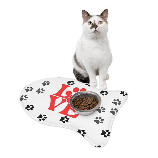 Cute Pet Feeding Mats - Love Paws Design, Dog Feeding Station, Cat Food Mat, Animal Lover Gift, Pet Accessories