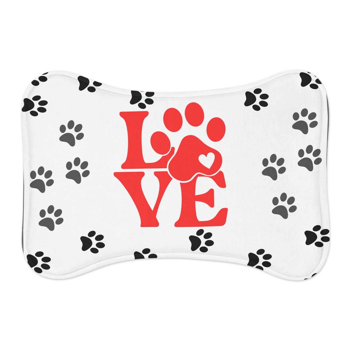 Cute Pet Feeding Mats - Love Paws Design, Dog Feeding Station, Cat Food Mat, Animal Lover Gift, Pet Accessories