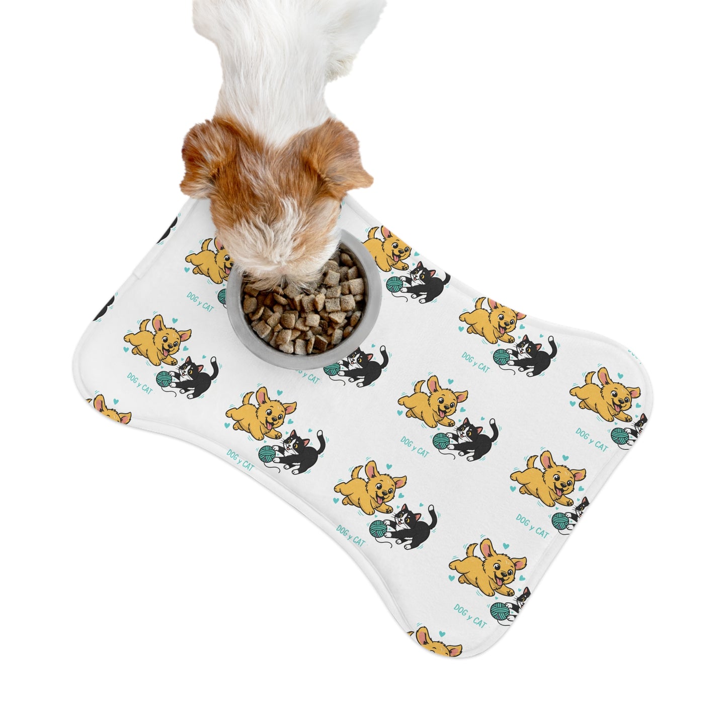 Cute Dog & Cat Feeding Mat — Playful Paw Print Pet Placemat