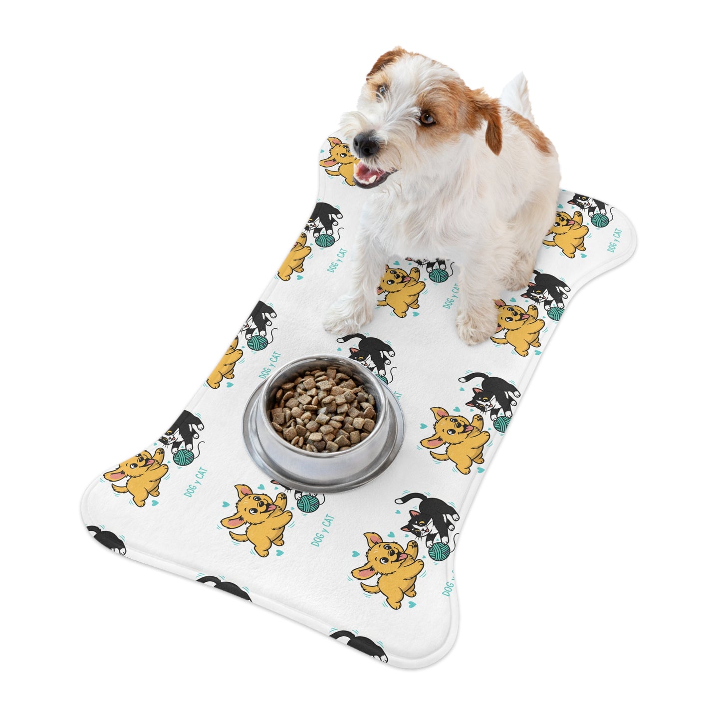 Cute Dog & Cat Feeding Mat — Playful Paw Print Pet Placemat
