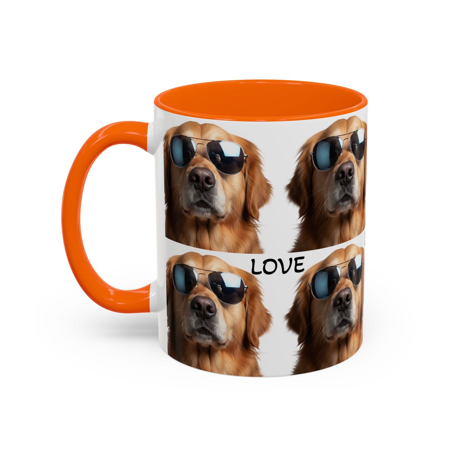 Cool golden retriever coffee mug, Love sunglasses dog accent mug, funny dog coffee mug, cool Sunglasses dog gift for dog lovers