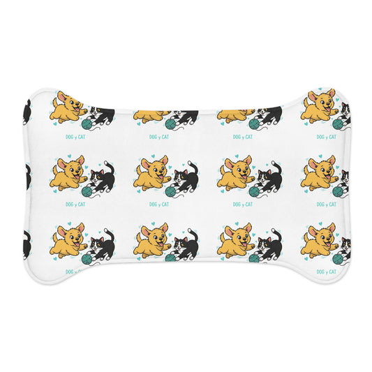 Cute Dog & Cat Feeding Mat — Playful Paw Print Pet Placemat