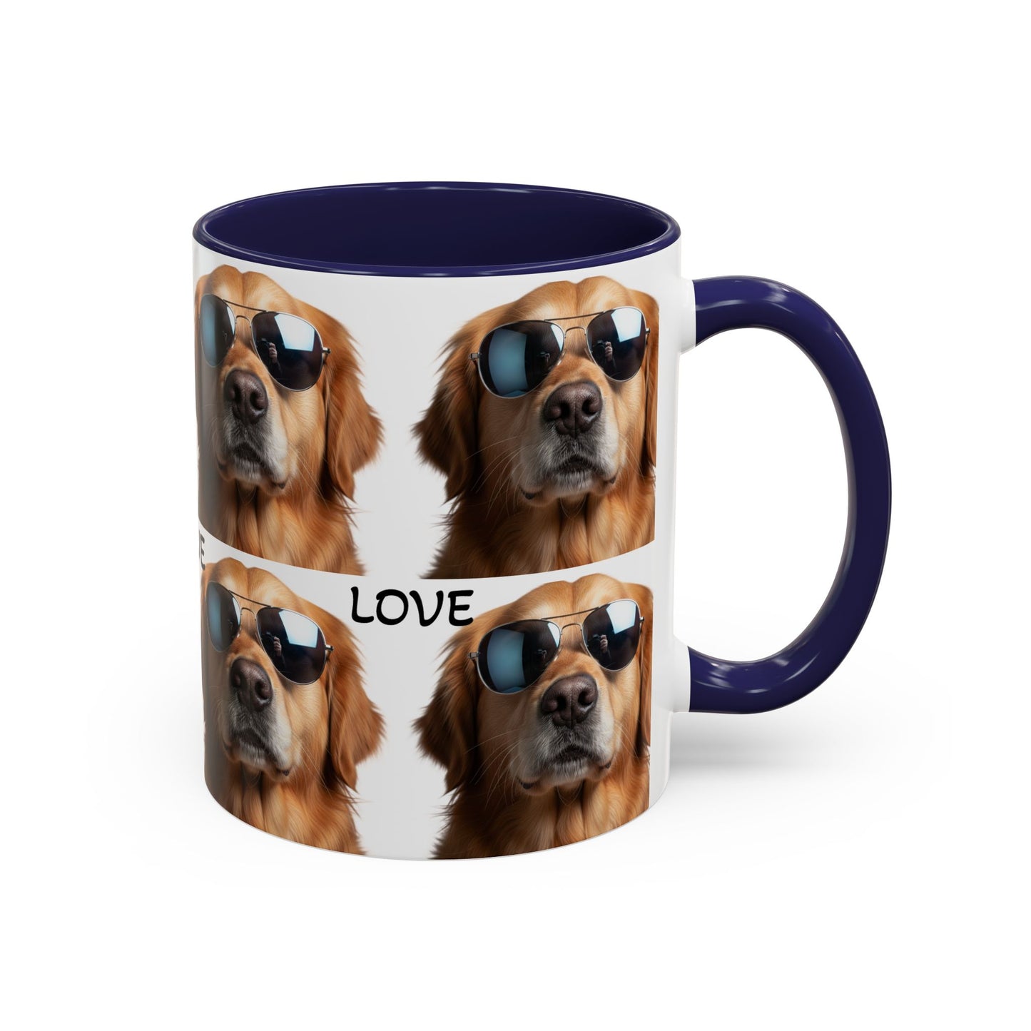 Cool golden retriever coffee mug, Love sunglasses dog accent mug, funny dog coffee mug, cool Sunglasses dog gift for dog lovers