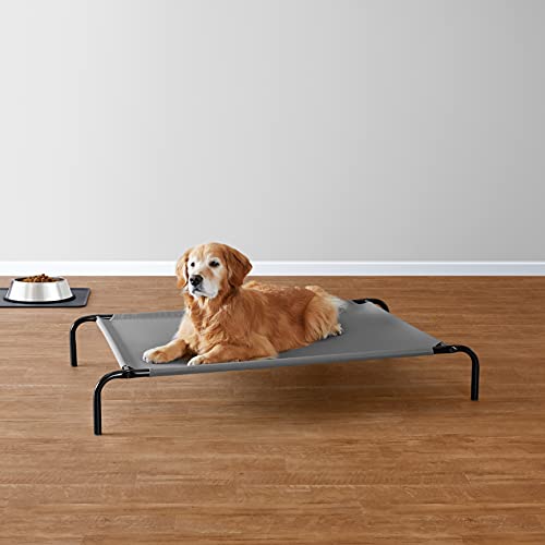 Amazon Basics Perro Cama elevada refrescante para mascotas, Large, 130 x 80 x 19 cm (L x An x Al), Gris - Creapet Studio