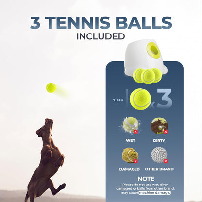 Lanzador Automático de Bolas Interactivo para Perros, máquina de Lanzamiento de Pelotas de Tenis para Perros Grandes, Incluye 3 Bolas (Hyper Fetch Maxi) - Creapet Studio
