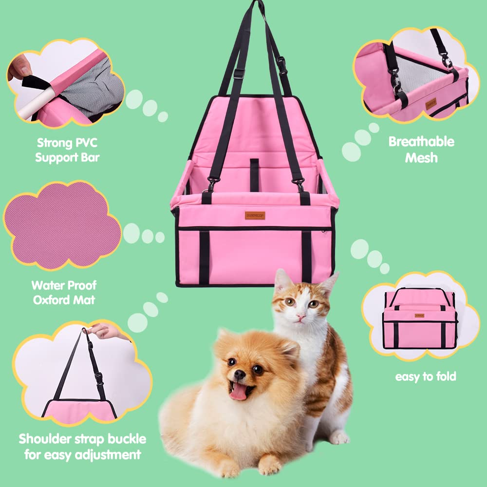 SWIHELP Protector de Asiento de Coche para Mascota, Asiento del Coche de Seguridad para Perros Gatos Lavable Viaje Bolsas y Otra Mascota Peque a con Cremallera Bolsillo - Creapet Studio