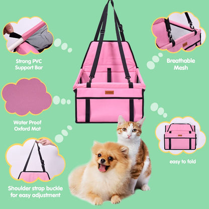 SWIHELP Protector de Asiento de Coche para Mascota, Asiento del Coche de Seguridad para Perros Gatos Lavable Viaje Bolsas y Otra Mascota Peque a con Cremallera Bolsillo - Creapet Studio